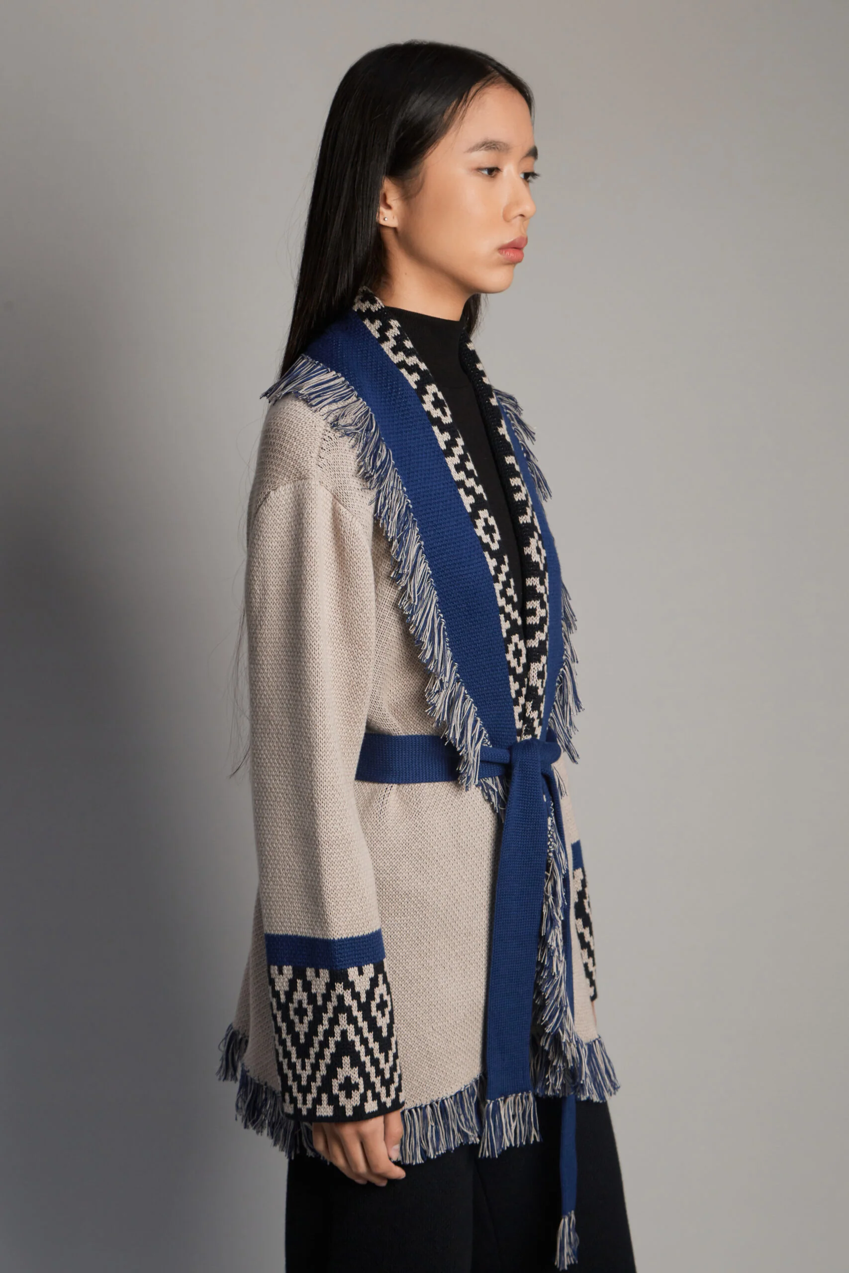 Andén Taupe Belt Cardigan - Image 5