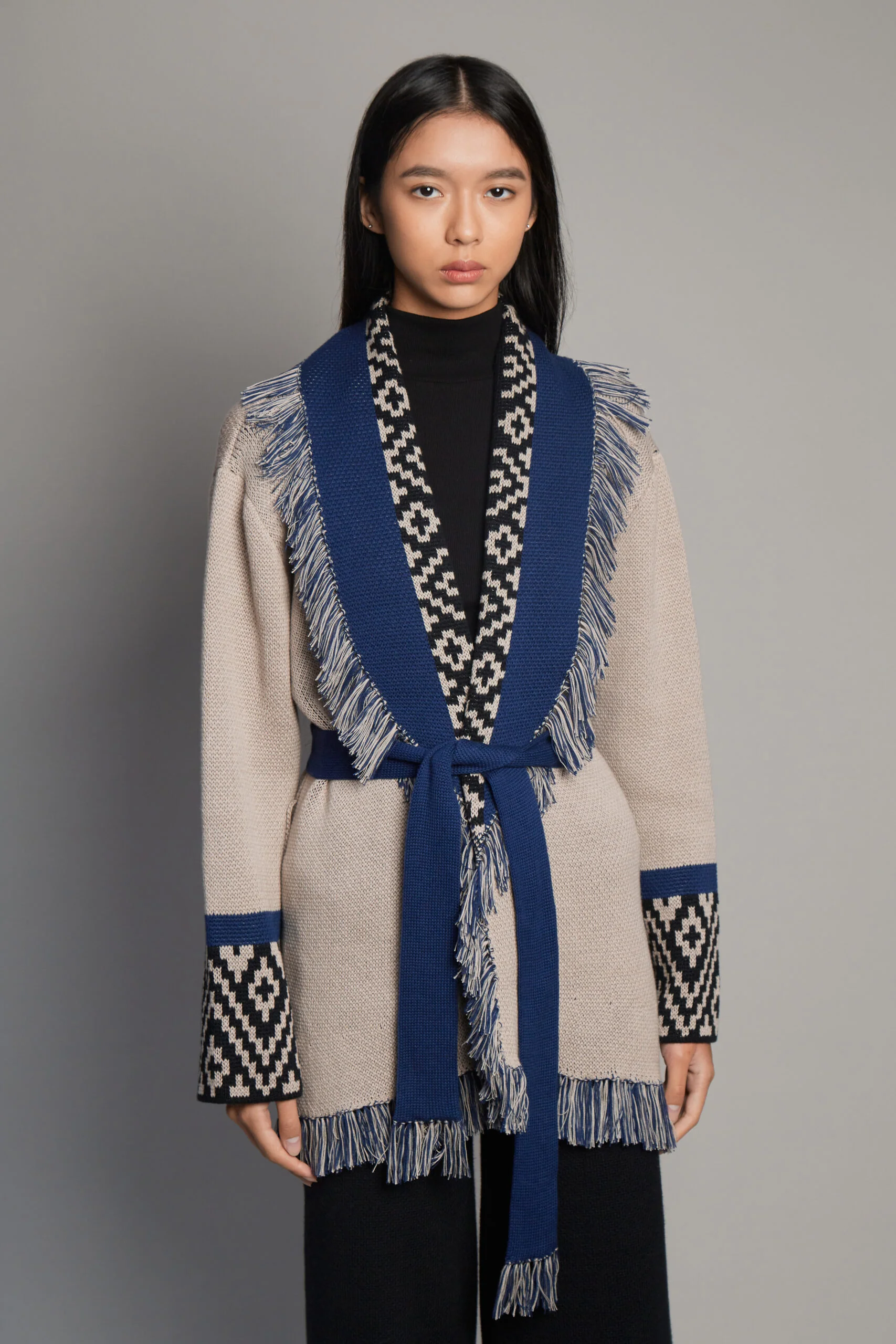 Andén Taupe Belt Cardigan - Image 7