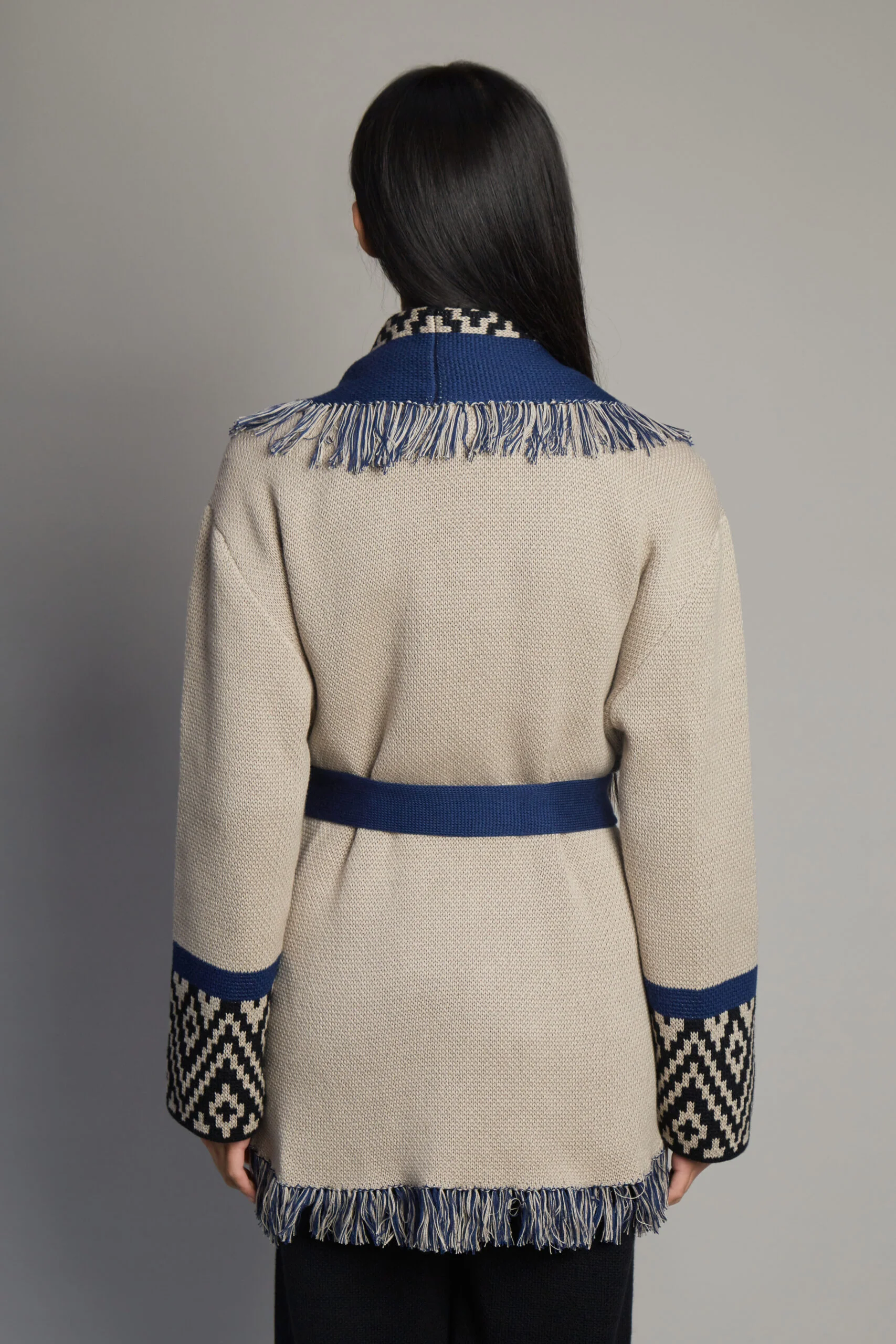 Andén Taupe Belt Cardigan - Image 8