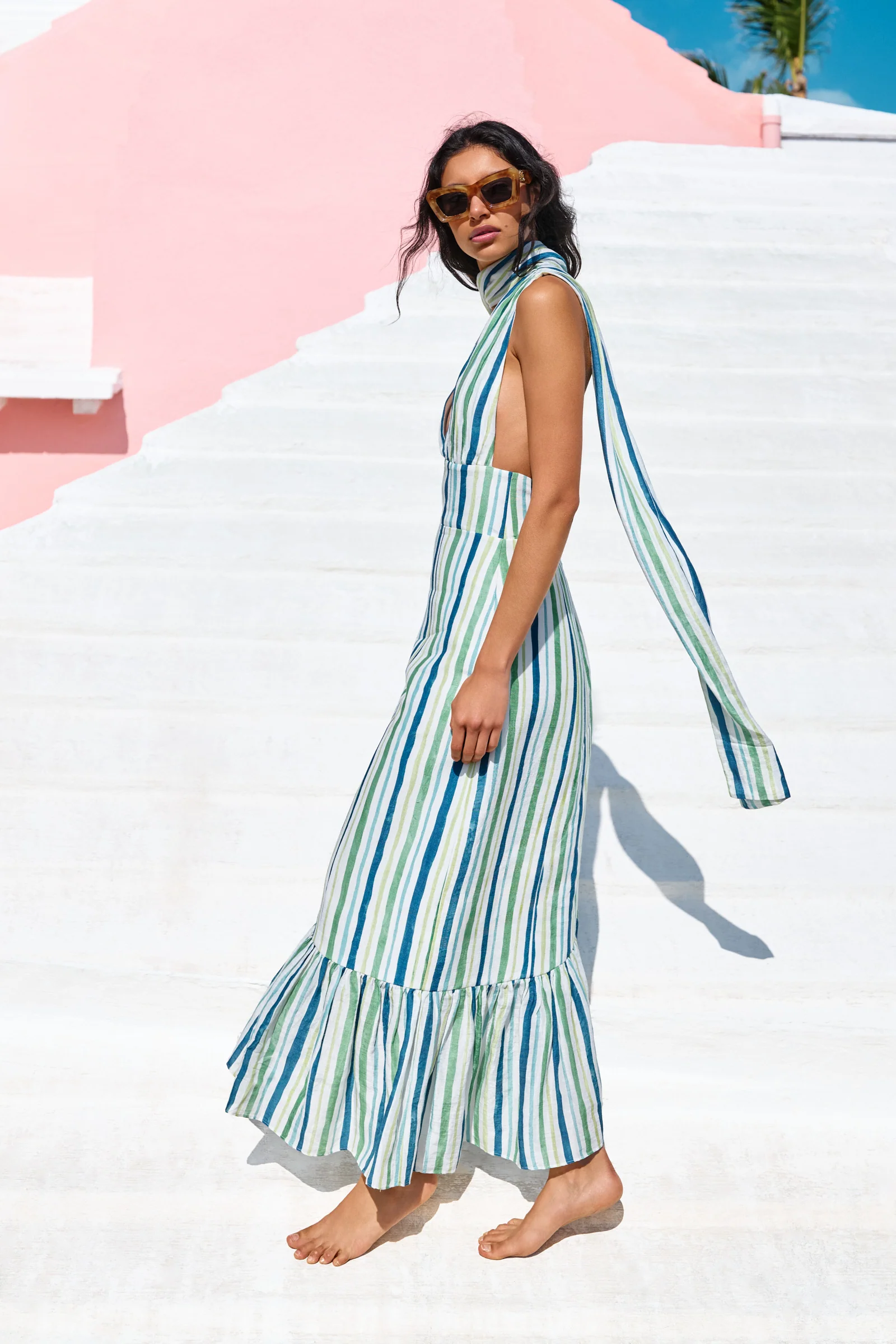 GWENDOLYN ASYMMETRICAL RUFFLE DRESS - Image 4