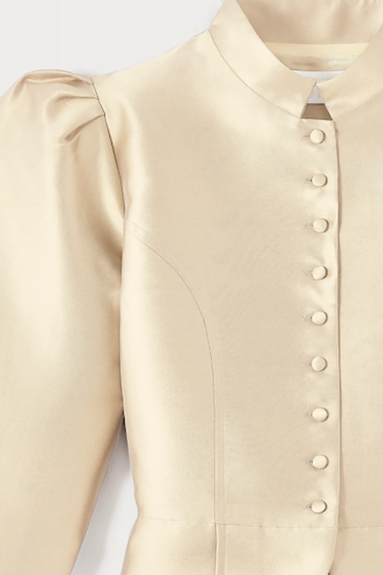 BEIGE Satin Puff Sleeve Jacket - Image 7