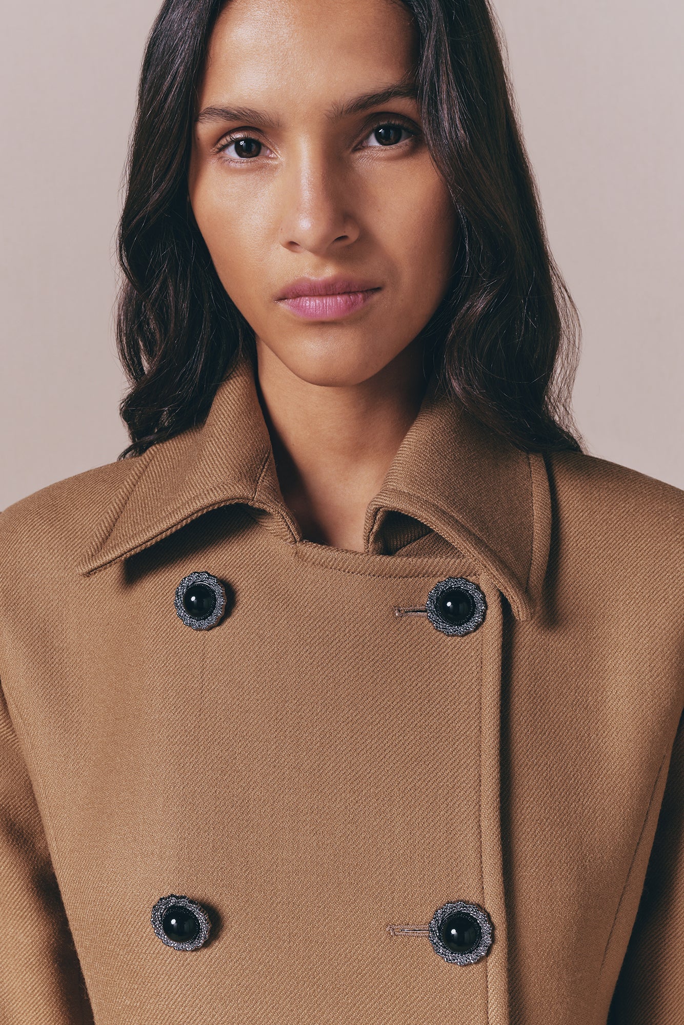 Camel Double-Breasted Twill Coat - Image 8