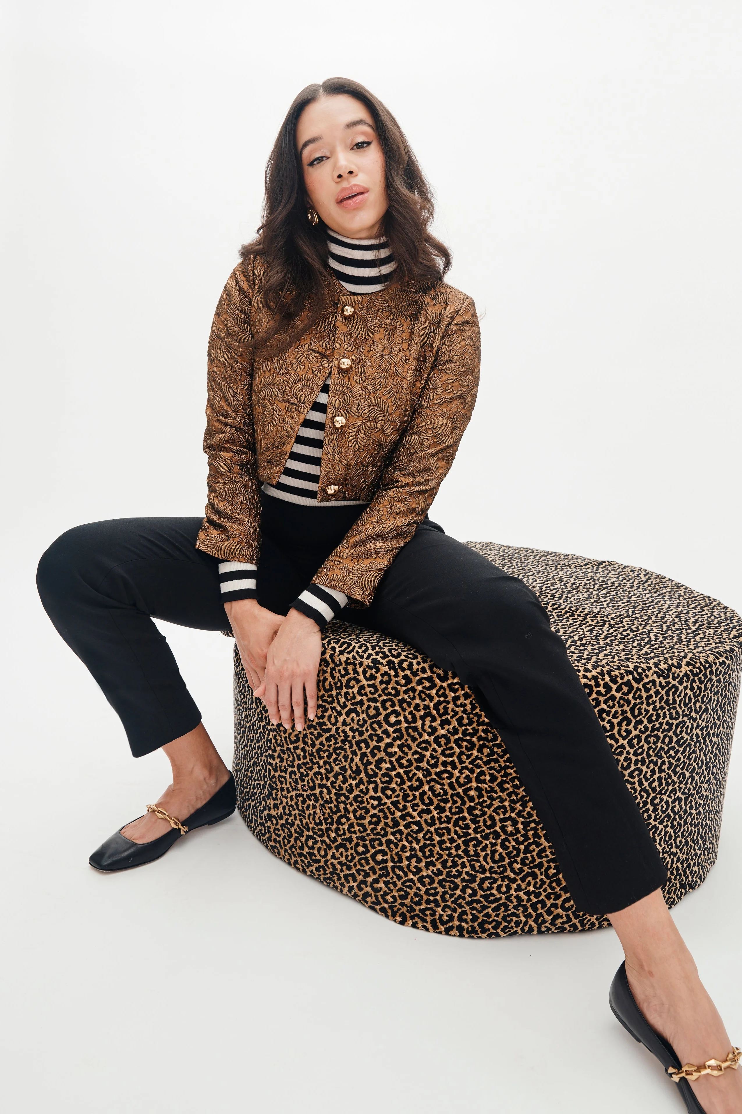 Cecilia Jacket in Bronze Brocade - Image 4