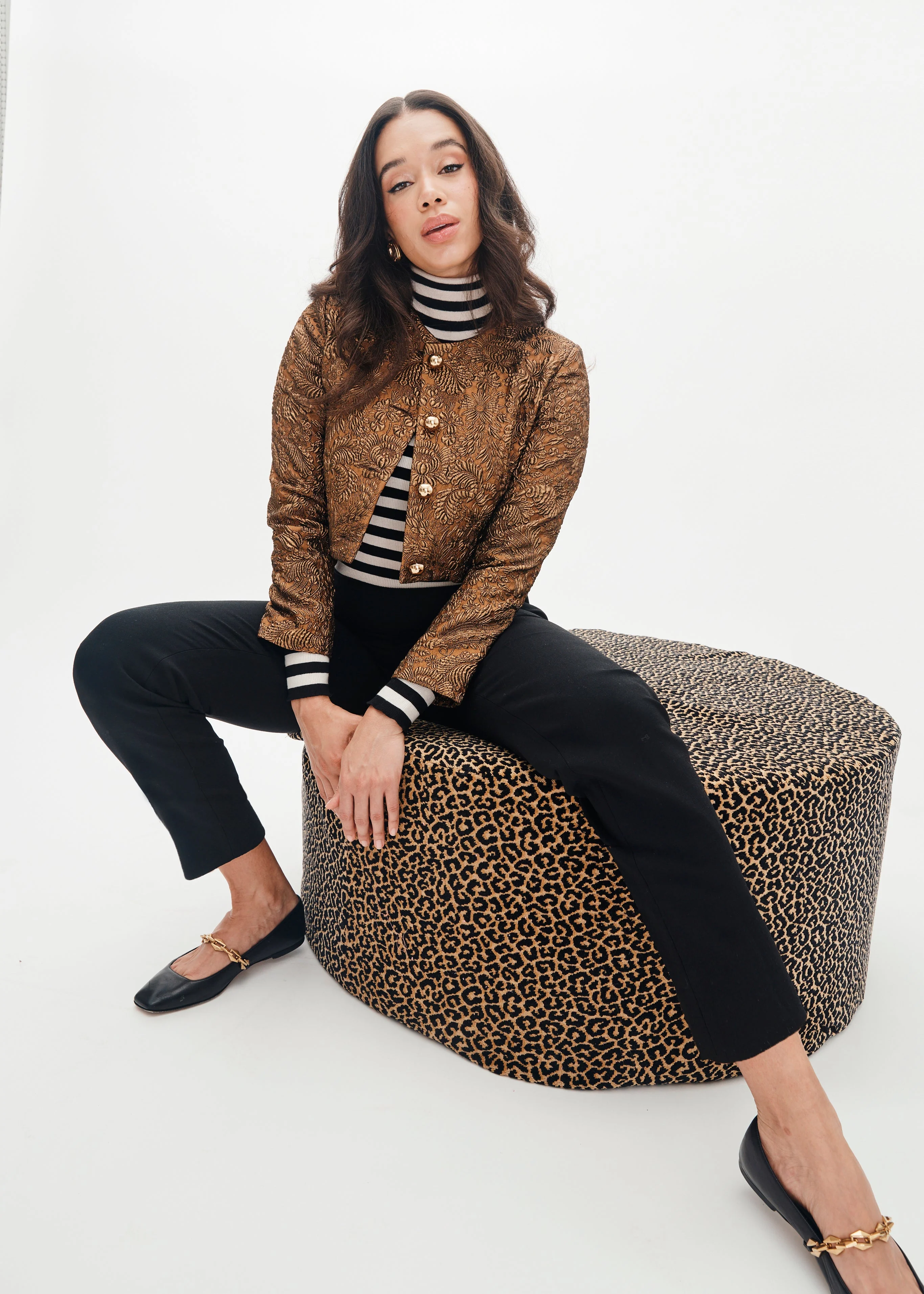 Cecilia Jacket in Bronze Brocade - Image 8