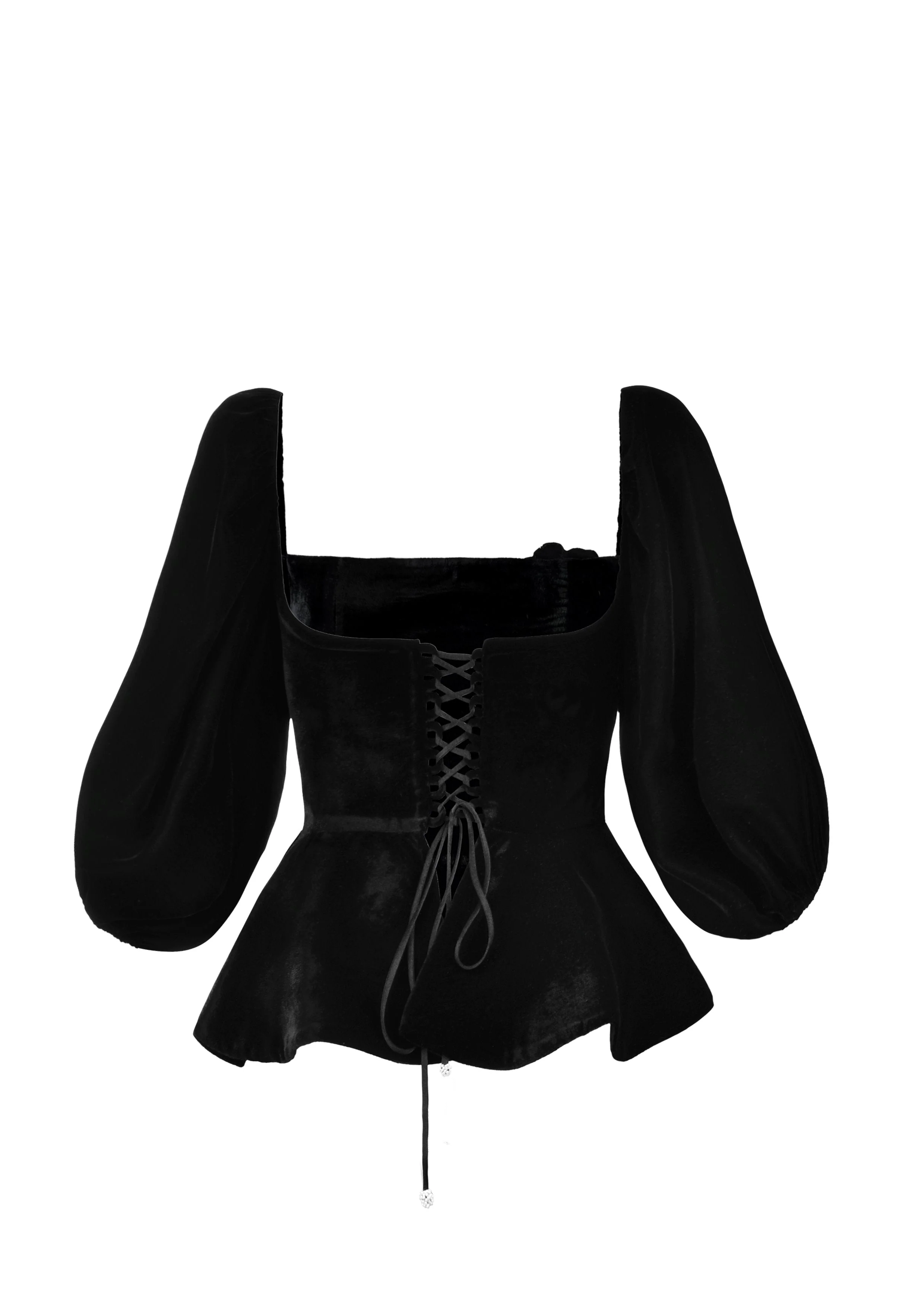 Celeste Peplum Top - Black - Image 10