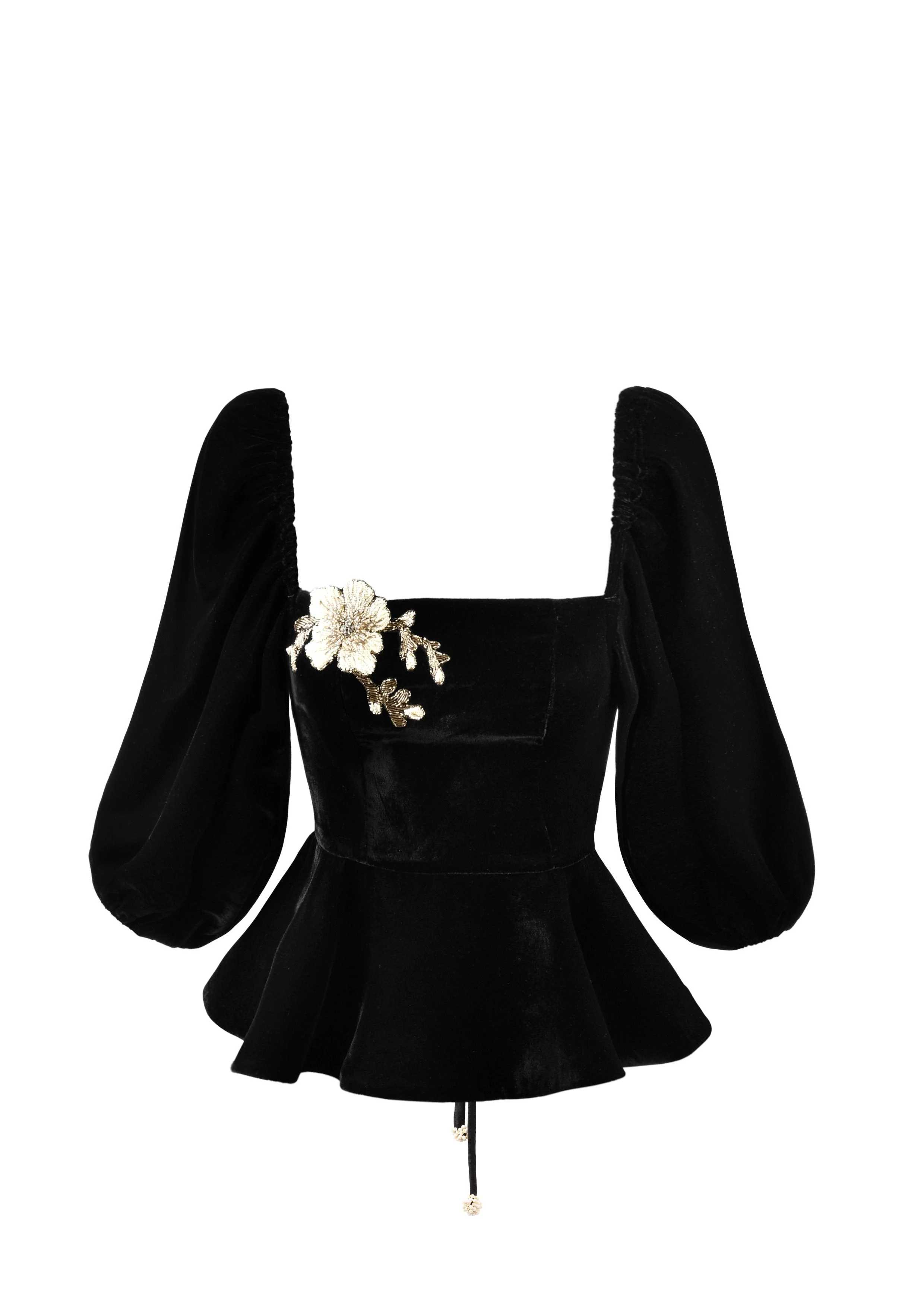 Celeste Peplum Top - Black - Image 11