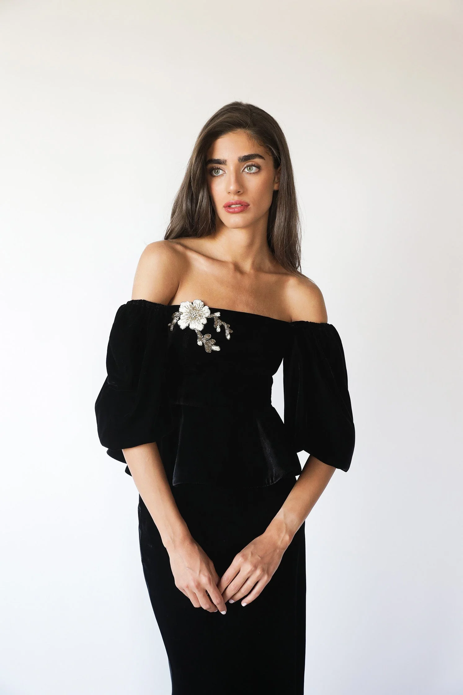 Celeste Peplum Top - Black - Image 12