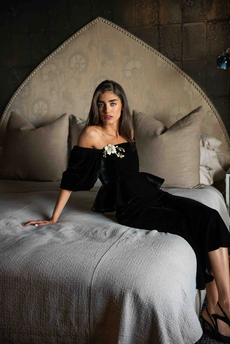 Celeste Peplum Top - Black - Image 7