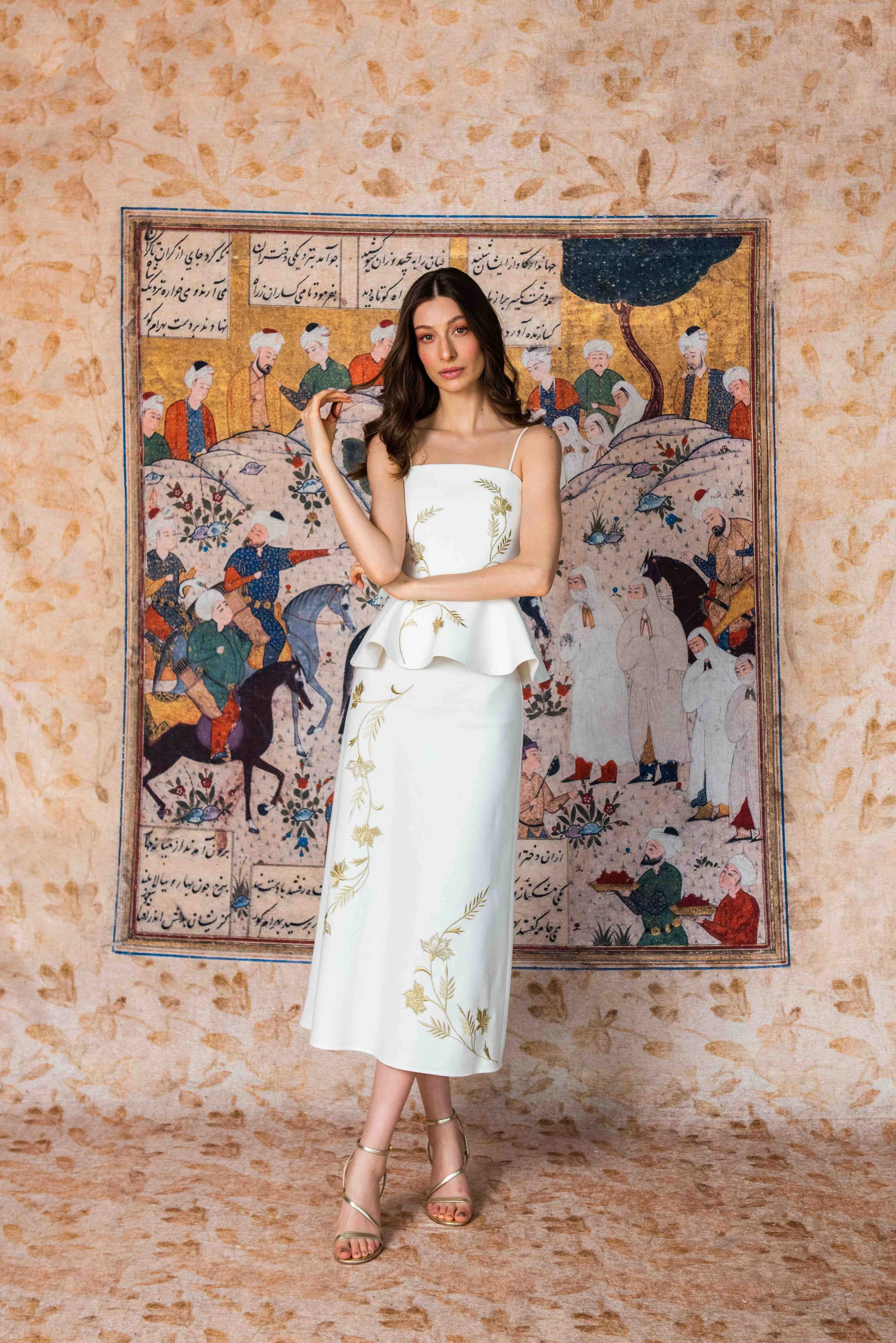 Lily Skirt - Ivory & Gold - Image 4