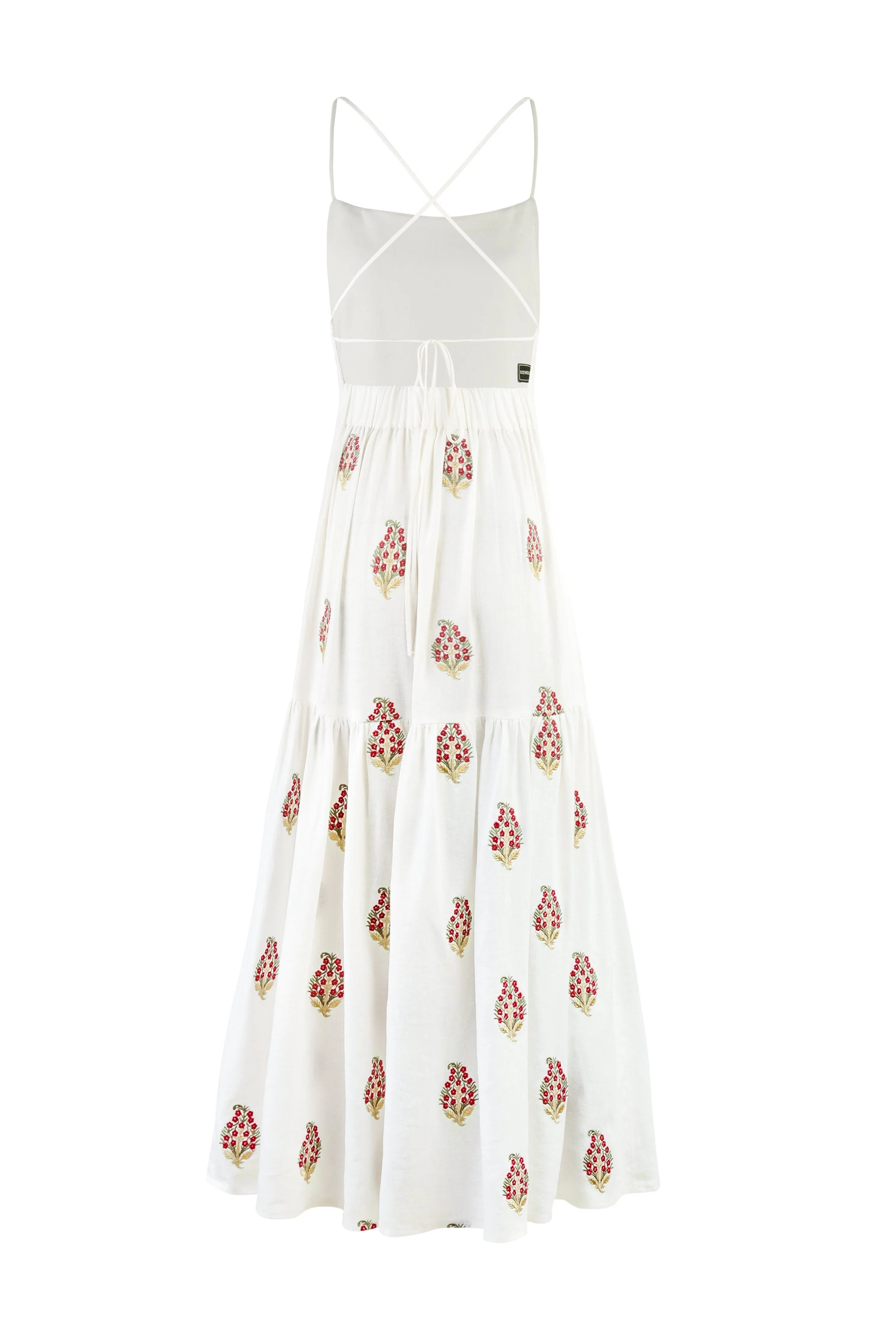 Sarv Maxi Dress - Off White & Red - Image 11