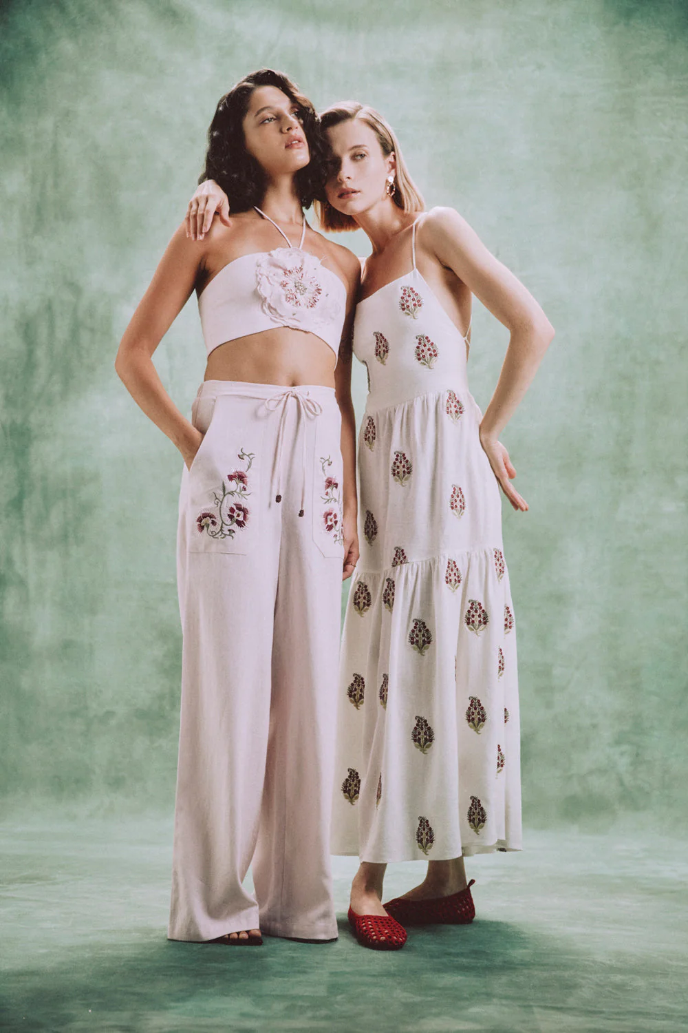 Sarv Maxi Dress - Off White & Red - Image 9