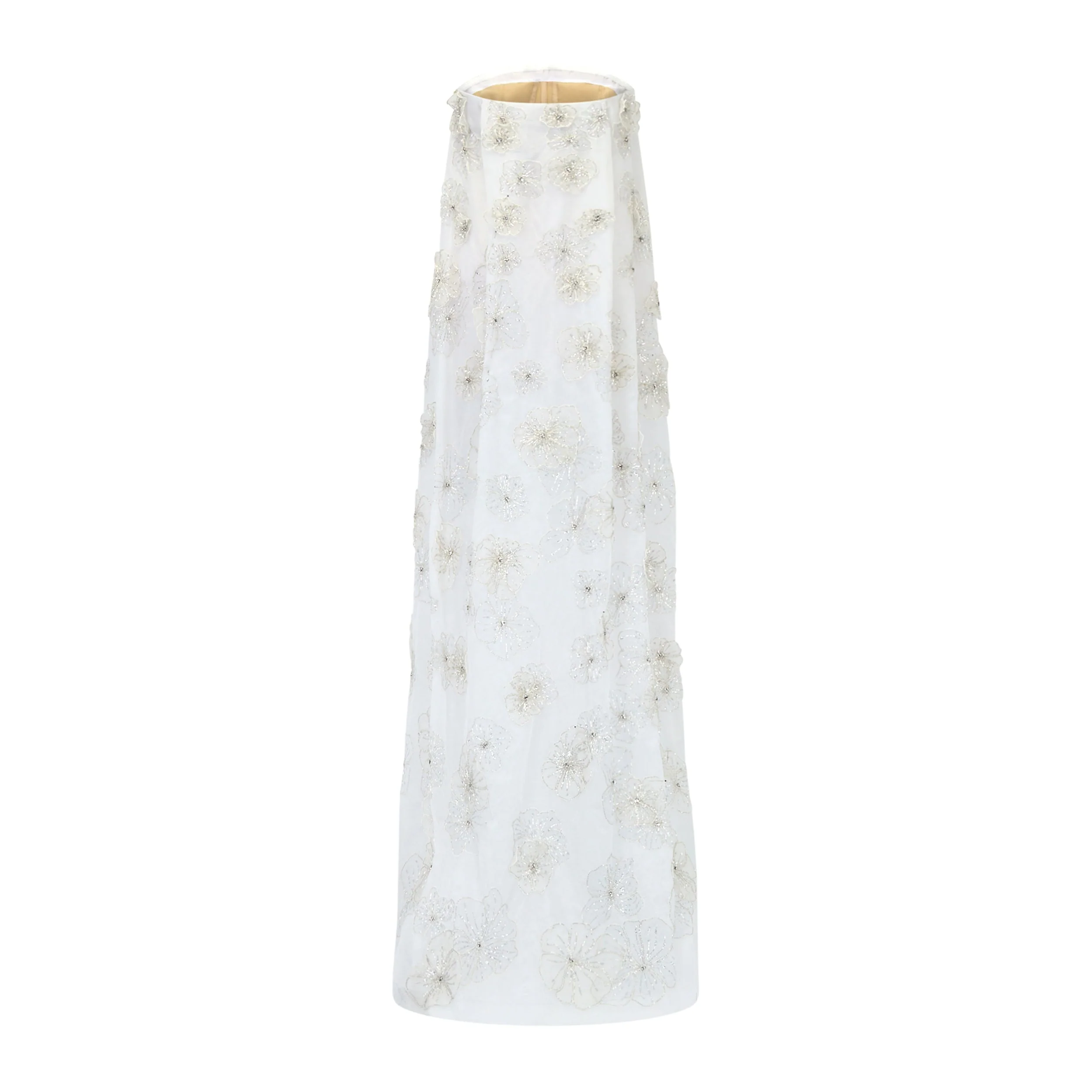 Skye Gown in White Organza With 3D Appliqué - Image 9