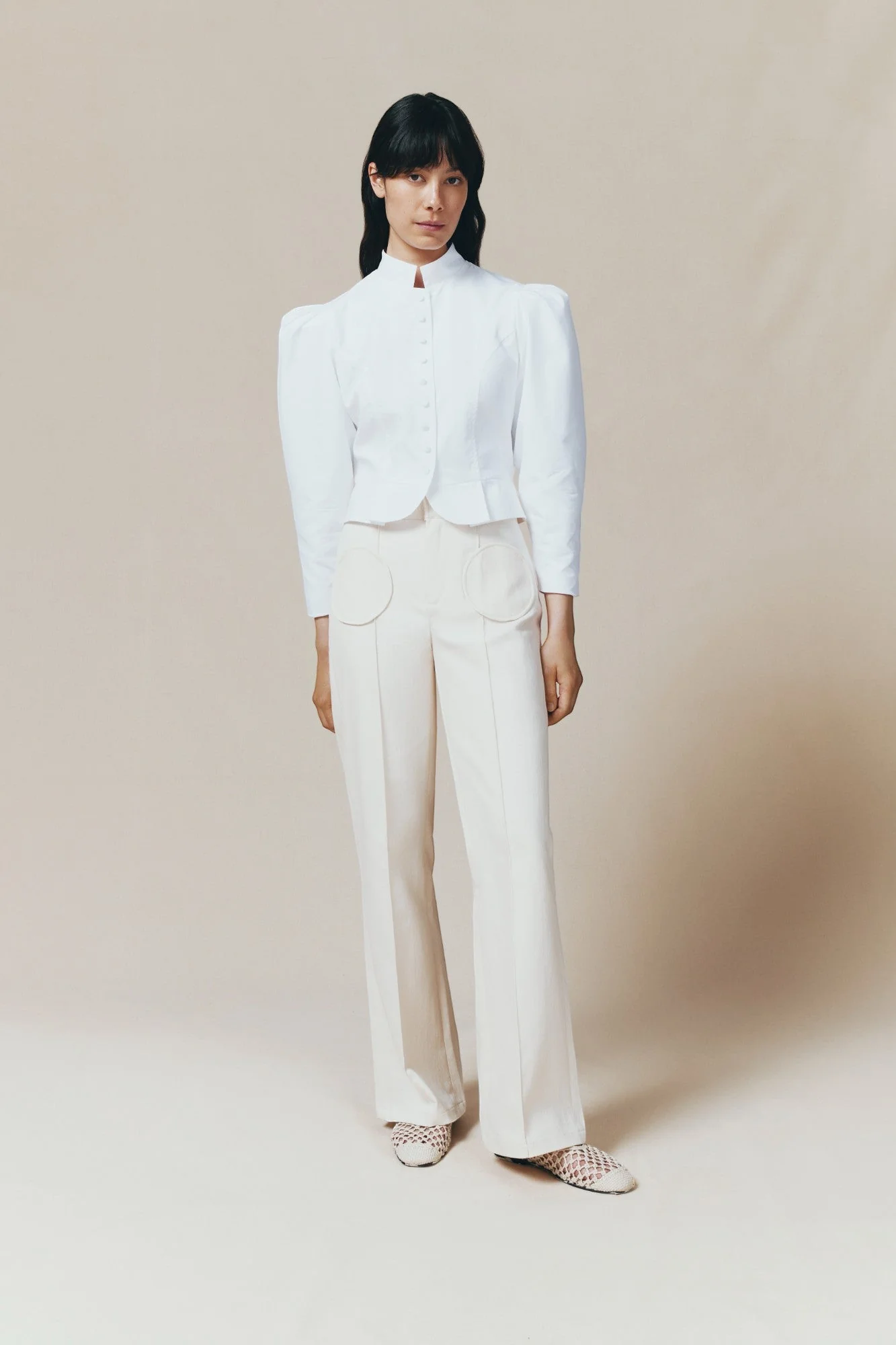 WHITE Popelin Puff Sleeve Shirt - Image 3