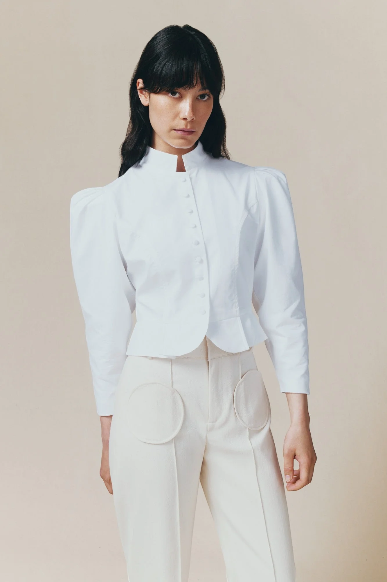 WHITE Popelin Puff Sleeve Shirt - Image 4